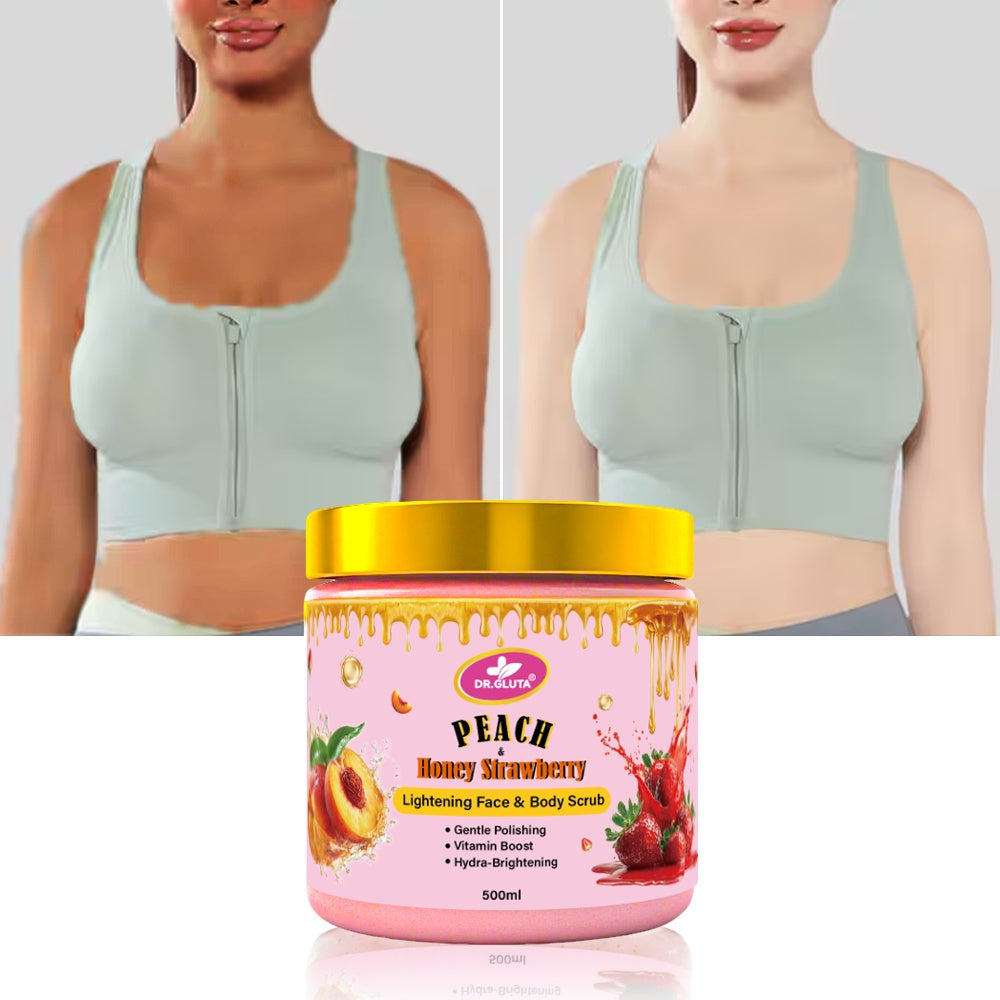Peach &amp; Strawberry Body Scrub Lightening Face Skin Care Whitening Body Scrub 500ml