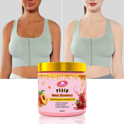 Peach &amp; Strawberry Body Scrub Lightening Face Skin Care Whitening Body Scrub 500ml