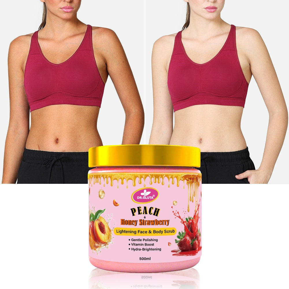 Peach &amp; Strawberry Body Scrub Lightening Face Skin Care Whitening Body Scrub 500ml