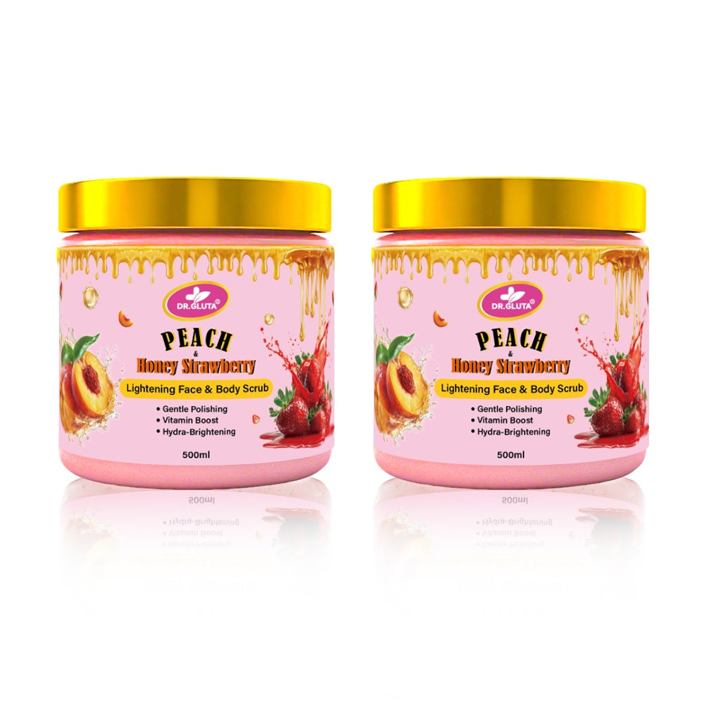 Peach &amp; Strawberry Body Scrub Lightening Face Skin Care Whitening Body Scrub 500ml
