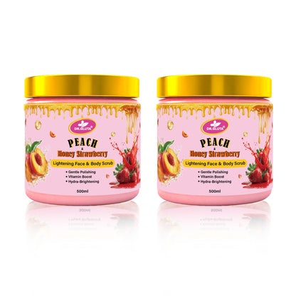 Peach &amp; Strawberry Body Scrub Lightening Face Skin Care Whitening Body Scrub 500ml