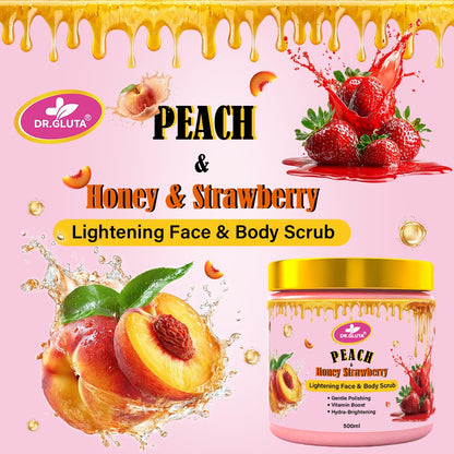 Peach &amp; Strawberry Body Scrub Lightening Face Skin Care Whitening Body Scrub 500ml