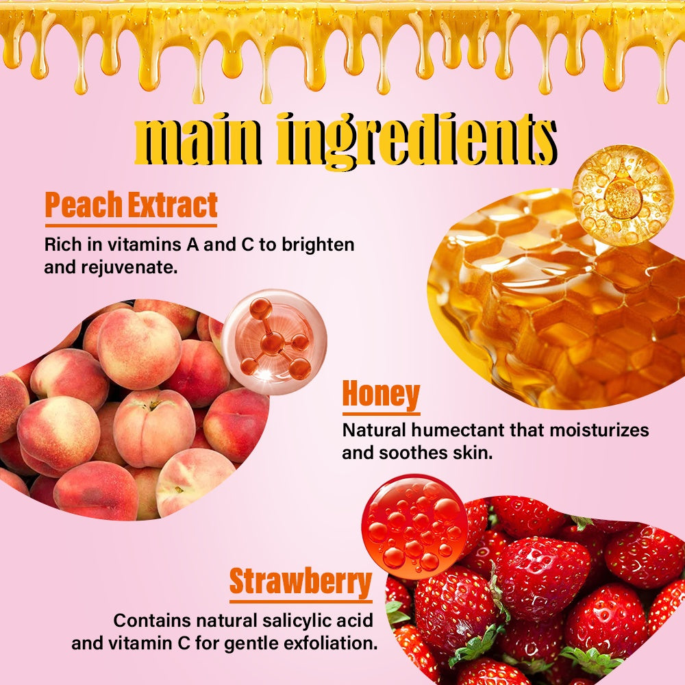 Peach &amp; Strawberry Body Scrub Lightening Face Skin Care Whitening Body Scrub 500ml