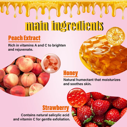 Peach &amp; Strawberry Body Scrub Lightening Face Skin Care Whitening Body Scrub 500ml