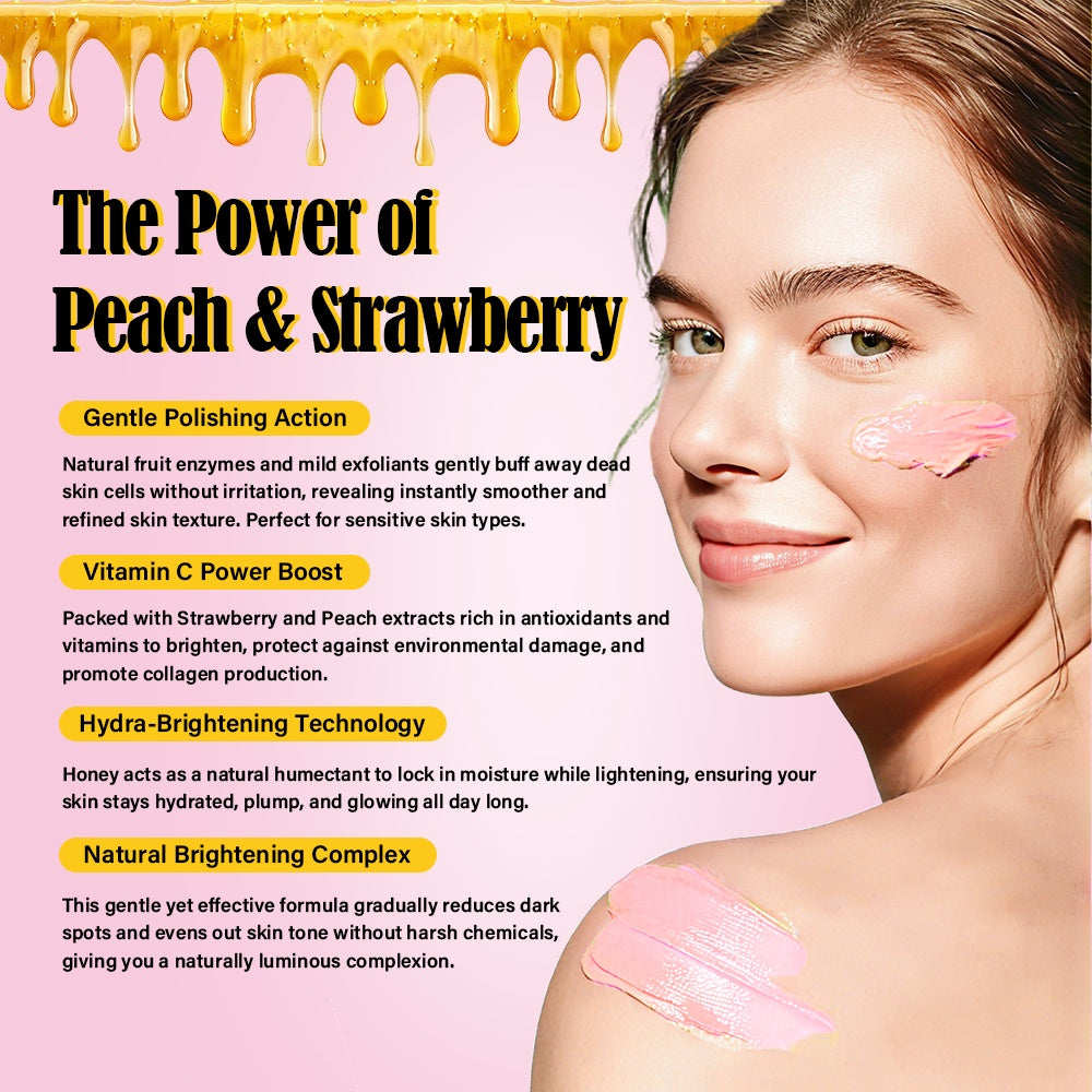 Peach &amp; Strawberry Body Scrub Lightening Face Skin Care Whitening Body Scrub 500ml